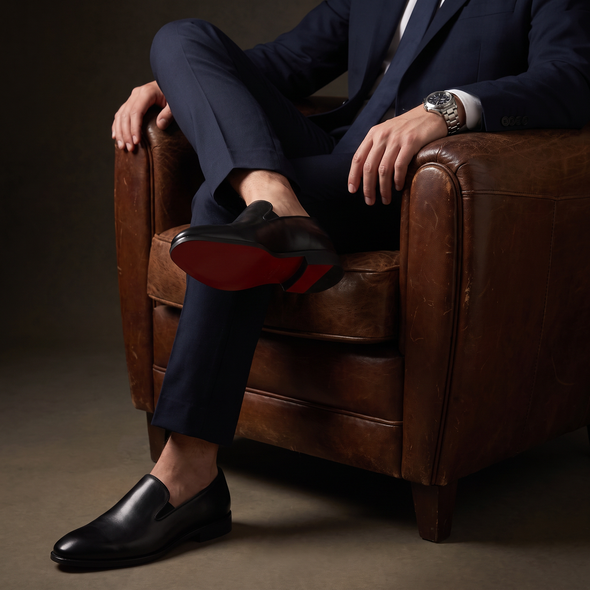 Lorenzo Leather Dress Loafers Black — mkt3