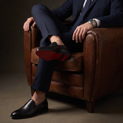 Lorenzo Leather Dress Loafers Black — mkt3