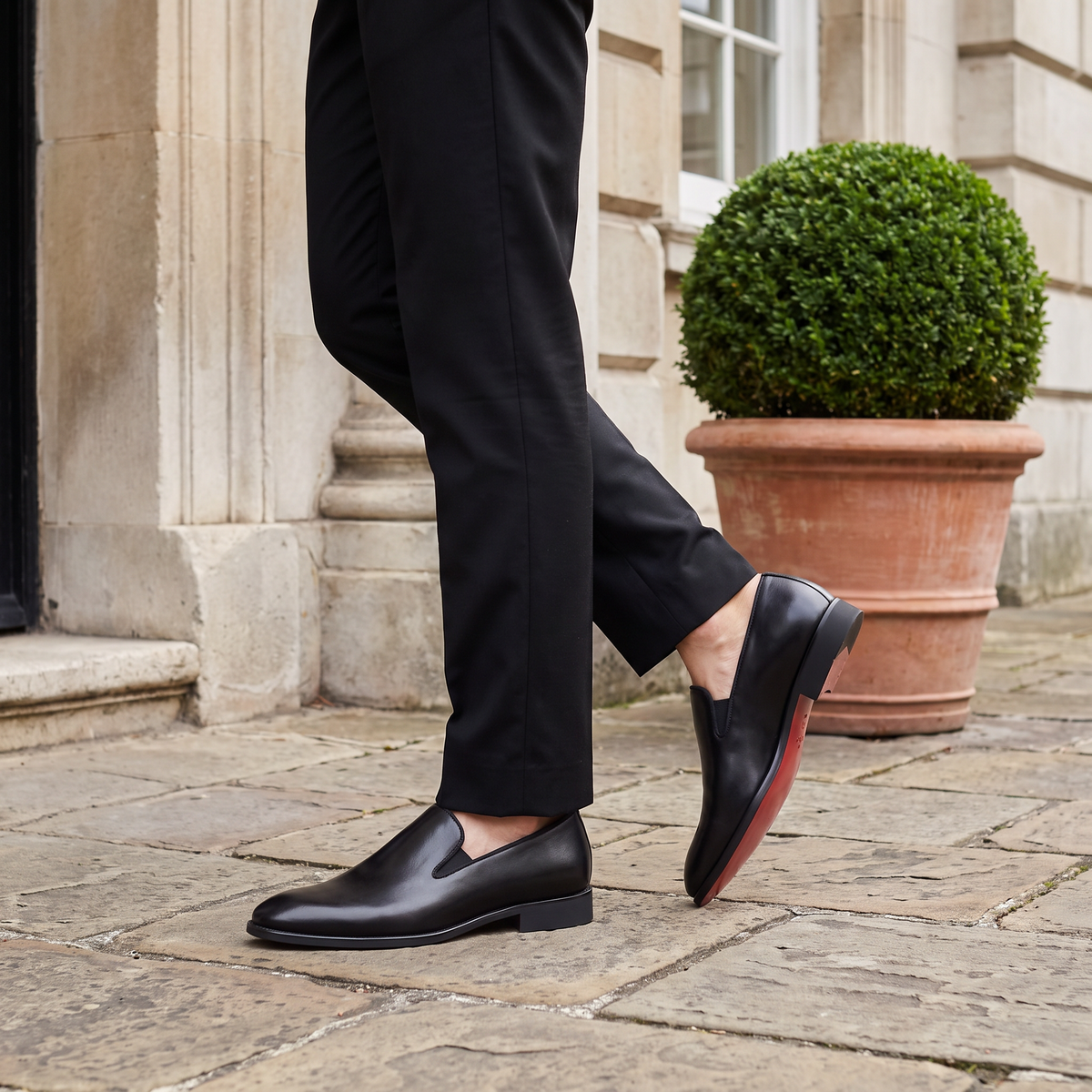 Lorenzo Leather Dress Loafers Black — mkt4