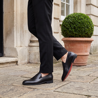 Lorenzo Leather Dress Loafers Black — mkt4