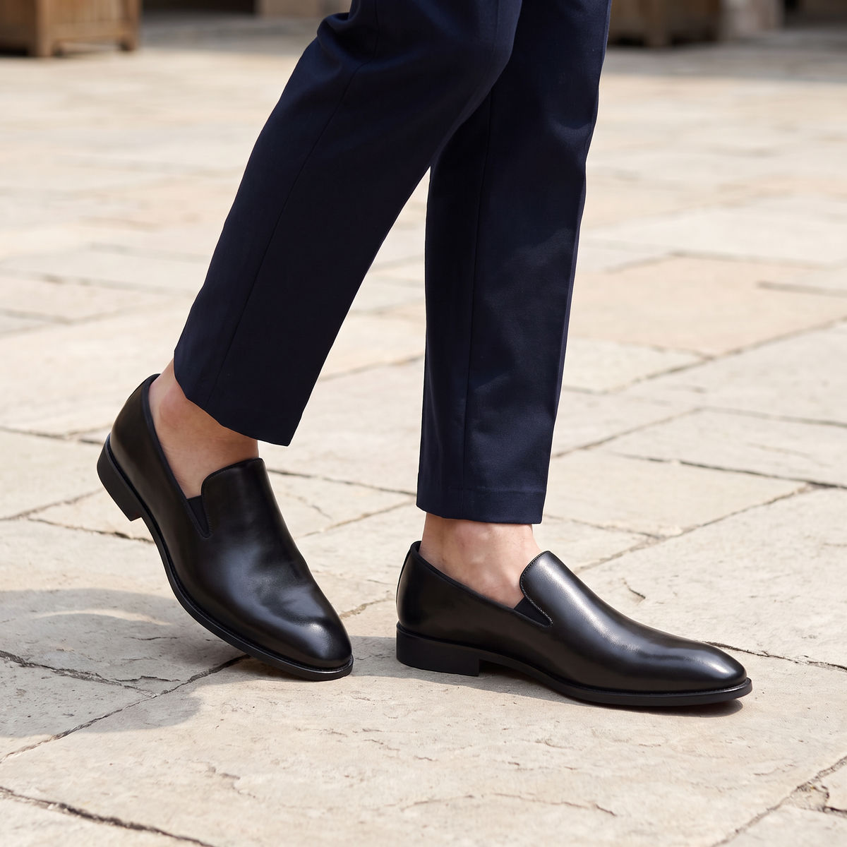 Lorenzo Leather Dress Loafers Black — mkt1