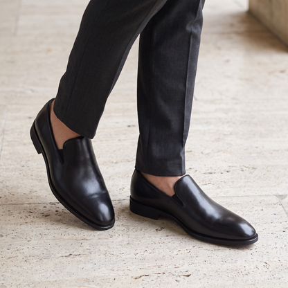 Lorenzo Leather Dress Loafers Black — mkt2