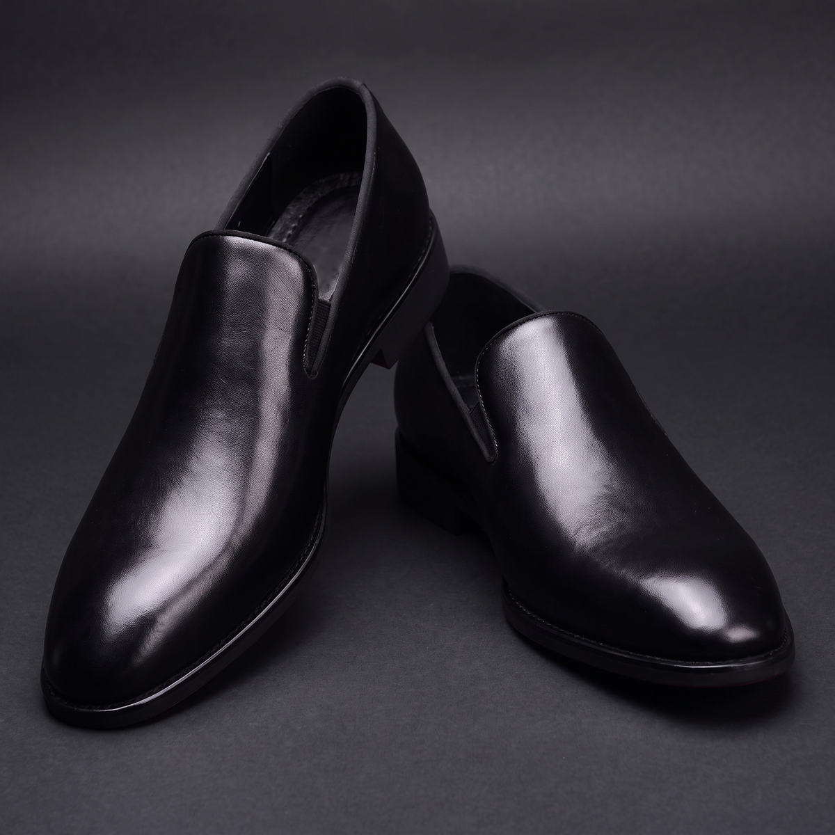 Lorenzo Leather Dress Loafers Black — studio