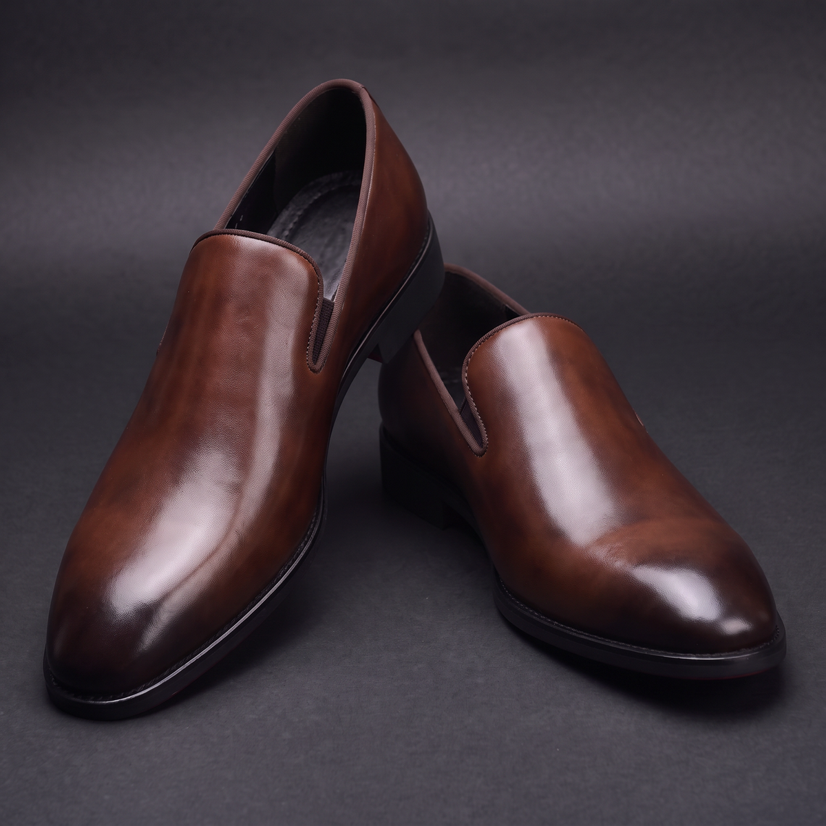 Lorenzo Leather Dress Loafers Brown — studio