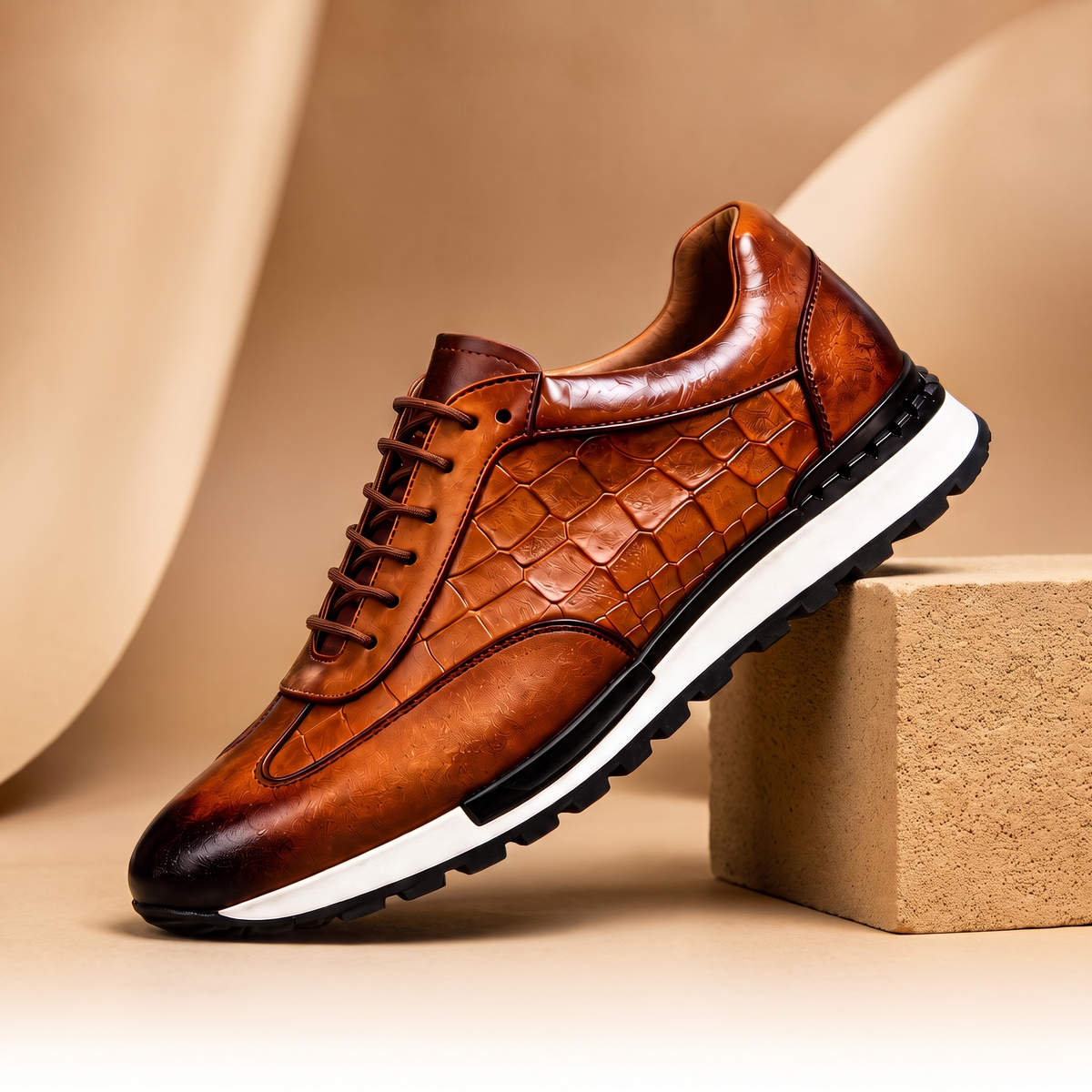 Luca Leather Sneakers Brown — studio