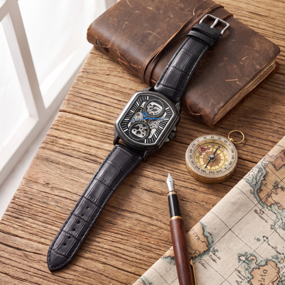 Ludlow Skeleton Watch Onyx — flatlay 1