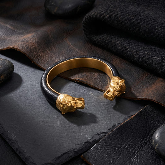 Maddox wolf cuff bracelet gold tone
