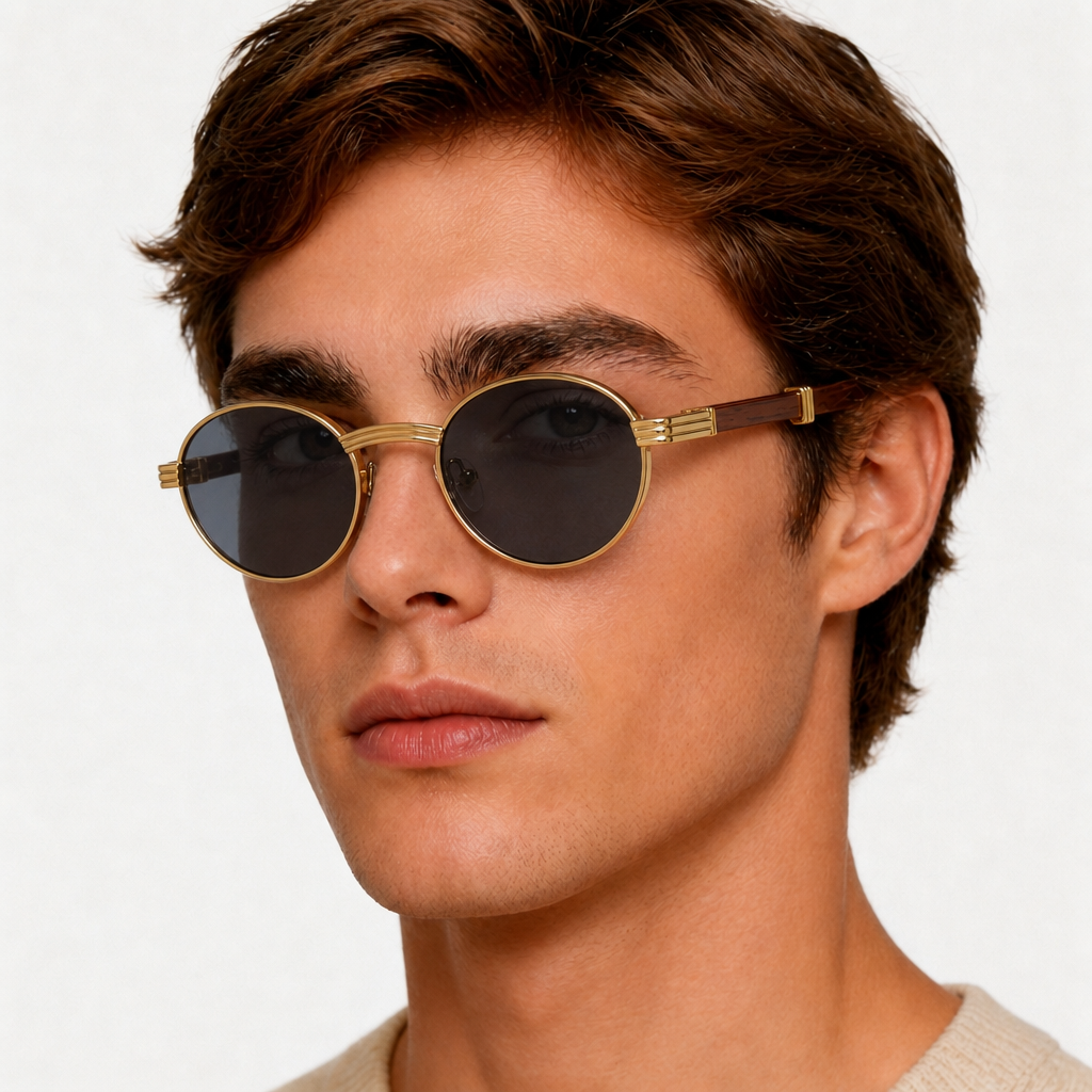 Marlow-Sunglasses Black — on male model
