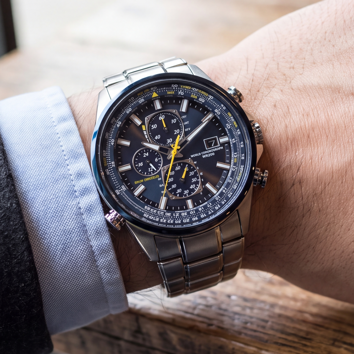 Maverick Steel Watch Silver — on model
