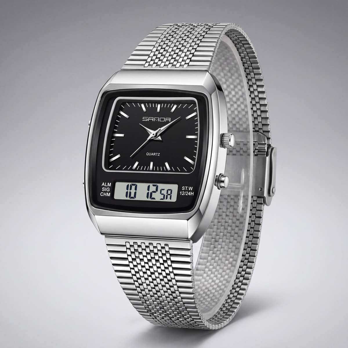 Metro Digital Watch Black Silver — studio 1