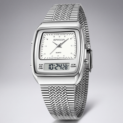 Metro Digital Watch White Silver — studio 1