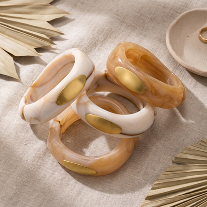 Milan Marbled Resin Bangle group flat-lay
