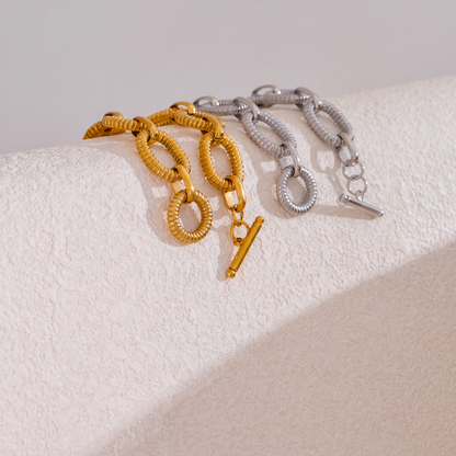 Milo Ribbed Link Bracelet