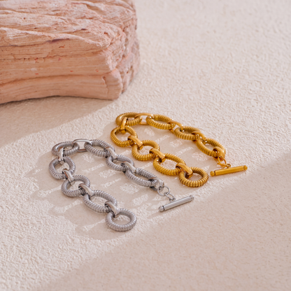 Milo Ribbed Link Bracelet