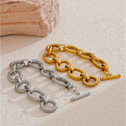 Milo Ribbed Link Bracelet