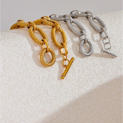 Milo Ribbed Link Bracelet