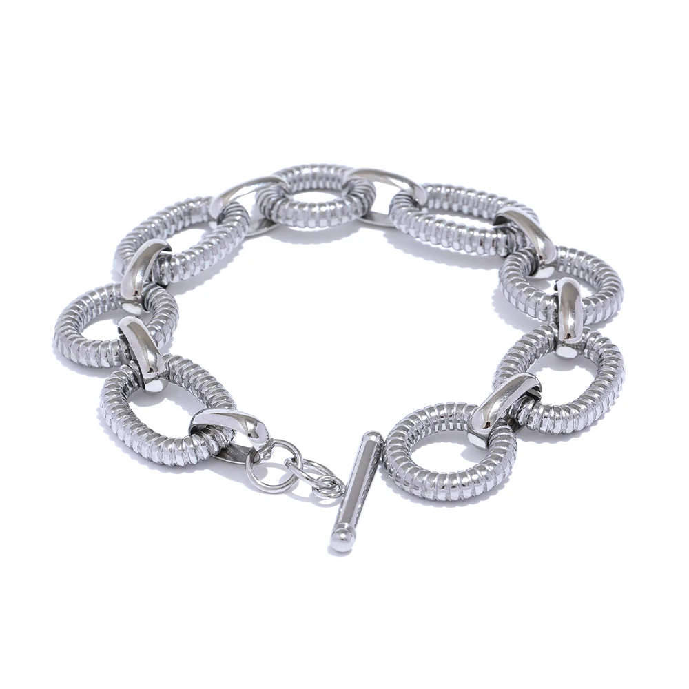 Milo-Ribbed-Link-Bracelet Silver — packshot 1