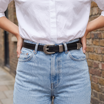 Lorena Slim Leather Belt