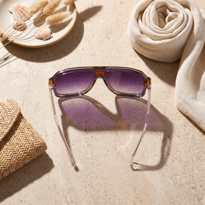 Monte Retro Aviator Sunglasses Navy Purple — flatlay 2 r1
