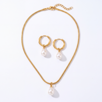 Nora Steel Jewelry Set Gold — packshot 1