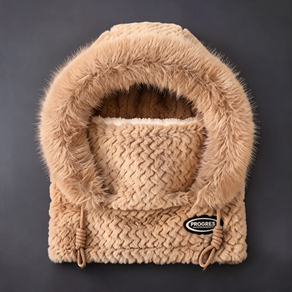 Nordic Plush Hooded Scarf