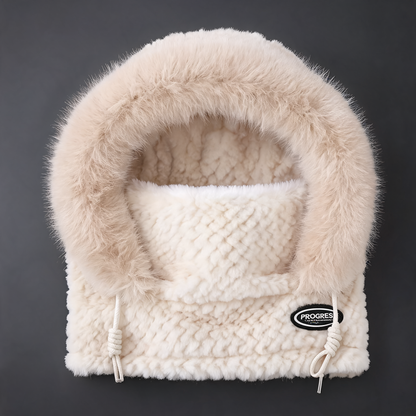 Nordic Plush Hooded Scarf