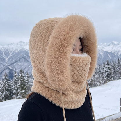Nordic Plush Hooded Scarf
