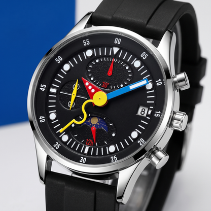 Orbit-Moonphase-Chrono-Watch Black — macro 1