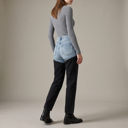 Ottavia Two-Tone Chap Jeans
