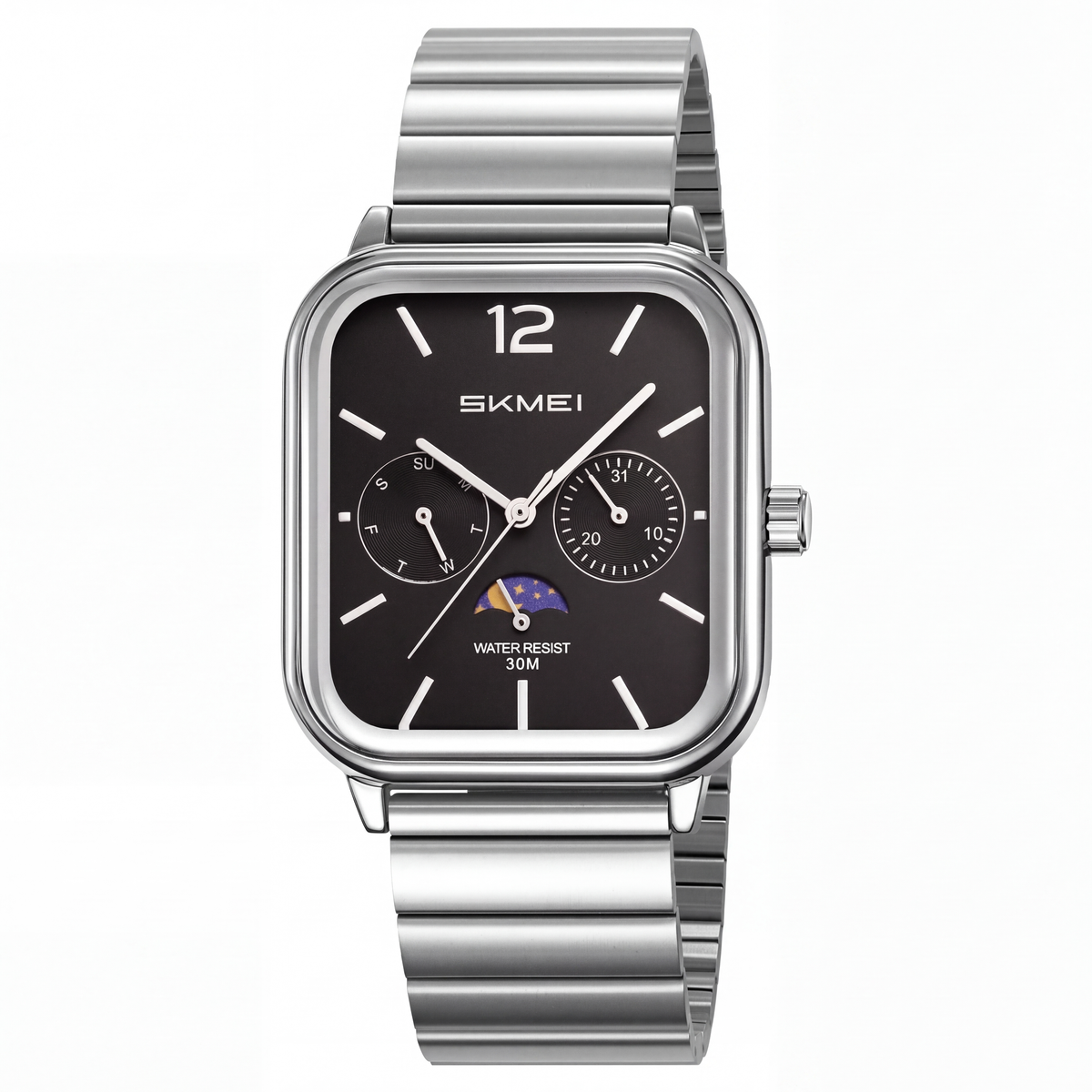 Fulton Rectangular Steel Watch