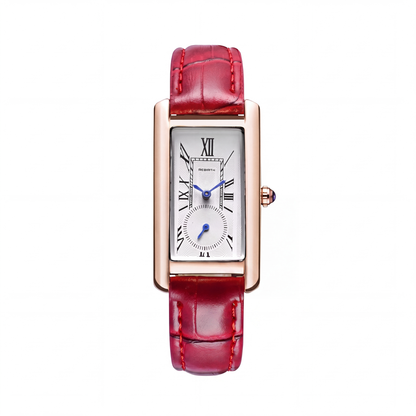 Marlow Rectangular Leather Watch