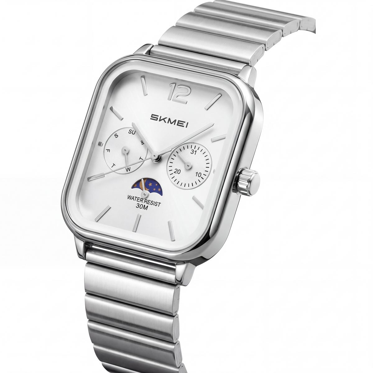 Fulton Rectangular Steel Watch