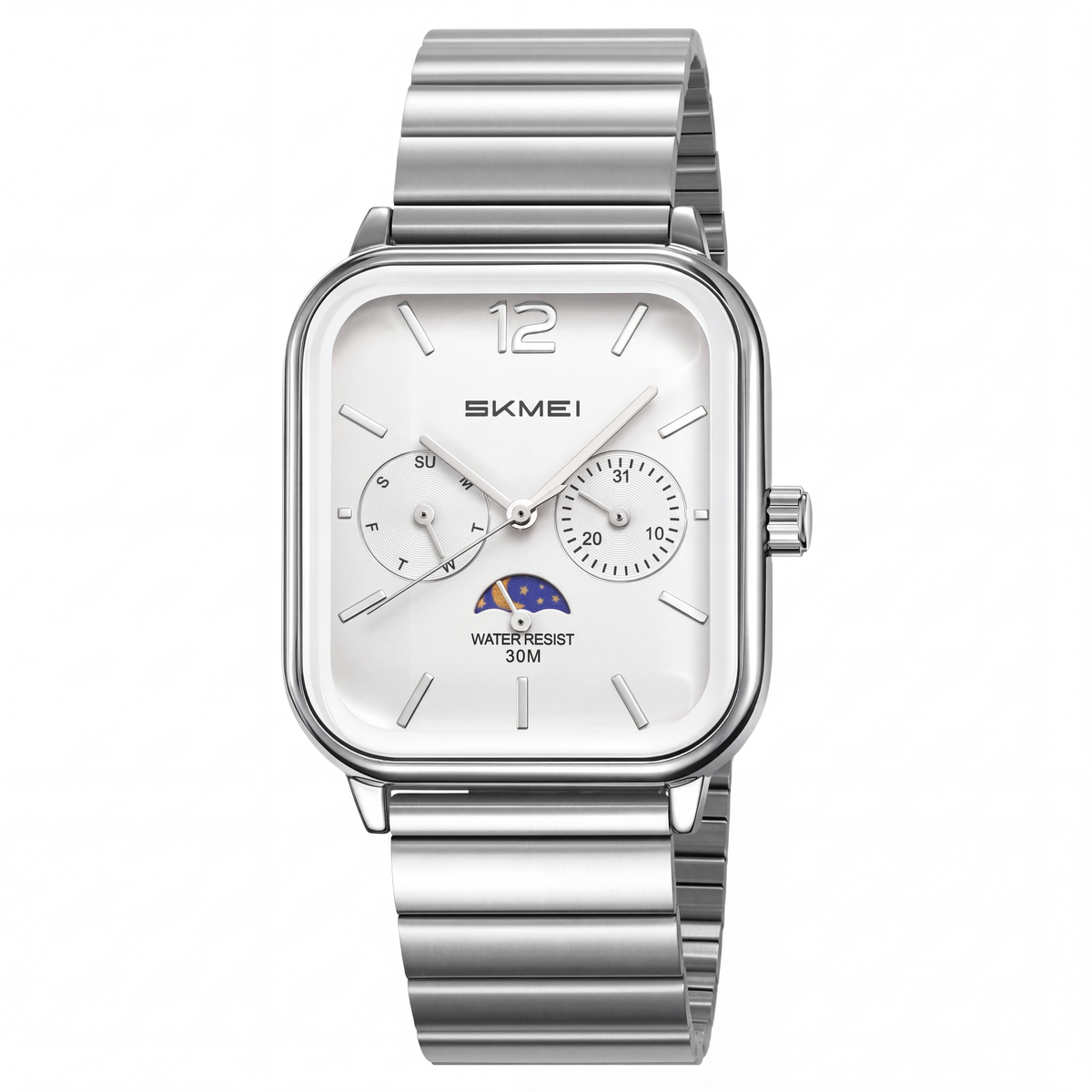 Fulton Rectangular Steel Watch