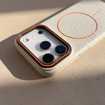 Parker Pebble Phone Case Ivory, camera surround close-up