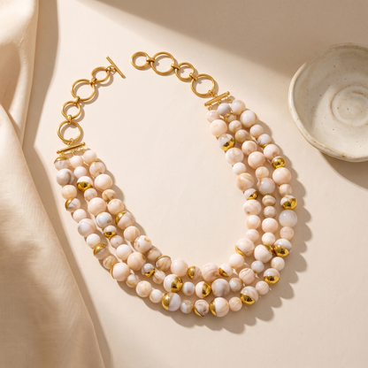 Positano-Beaded-Pearl-Necklace Cream — flatlay 1