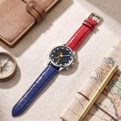 Prism-Dual-Strap-Chrono-Watch Black — flatlay 2