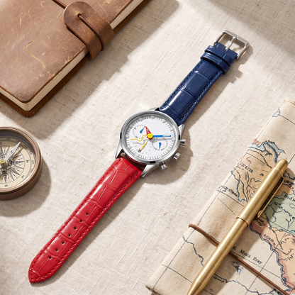 Prism-Dual-Strap-Chrono-Watch White — flatlay 2