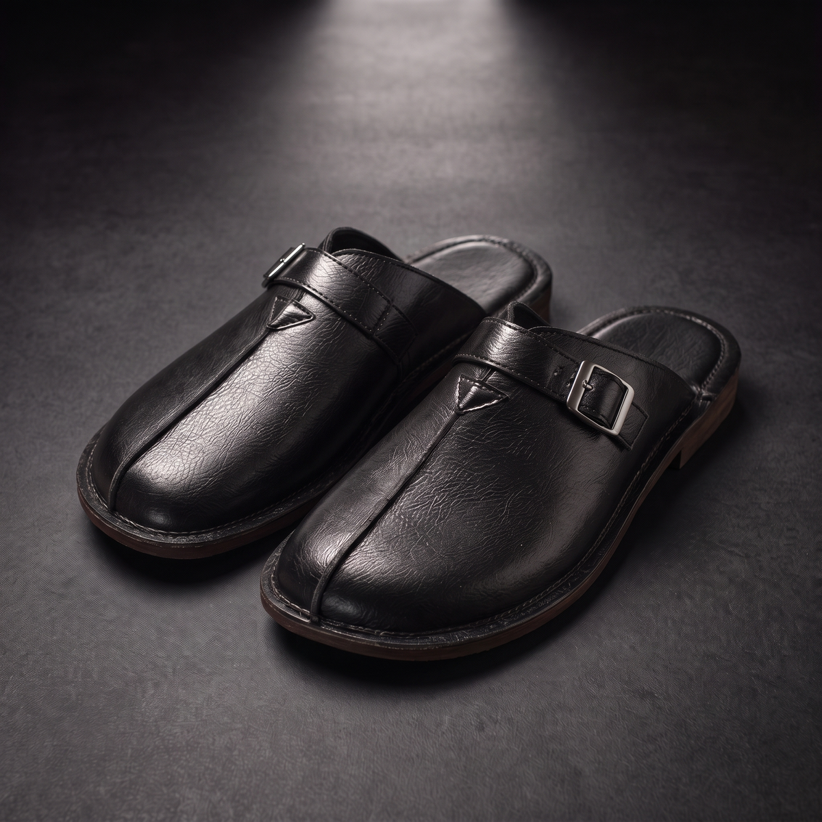 Rafael Buckle Mules Black — studio