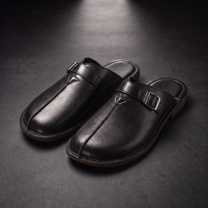 Rafael Buckle Mules Black — studio