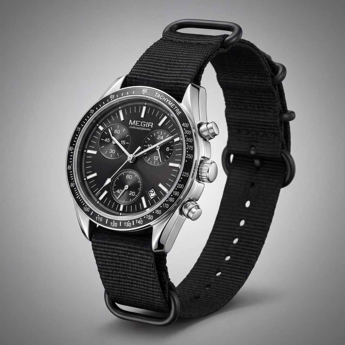 Rally Watch Black Silver — studio