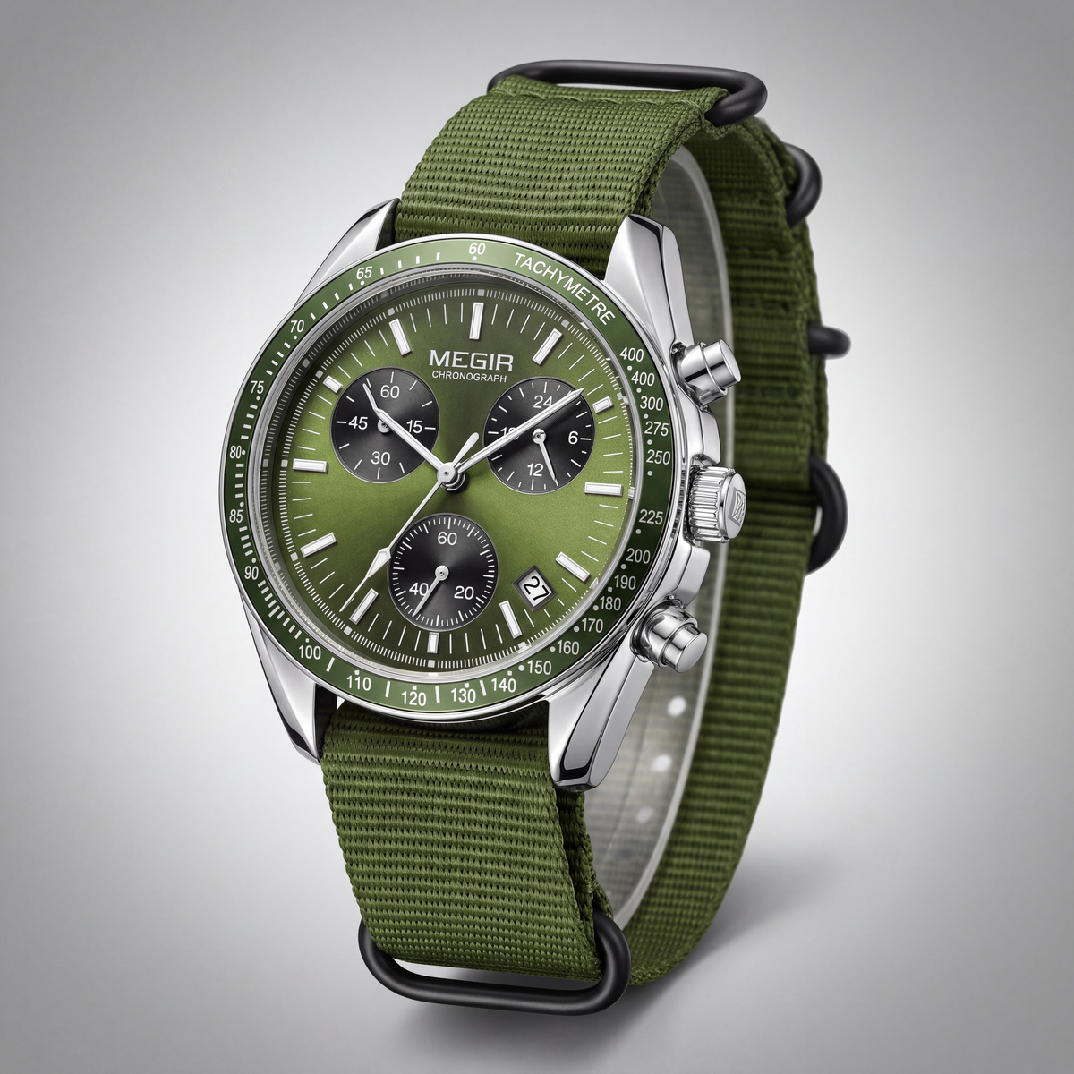 Rally Watch Green Silver — studio