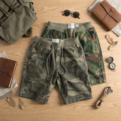 Ranger camo shorts - Green Camo - flat lay