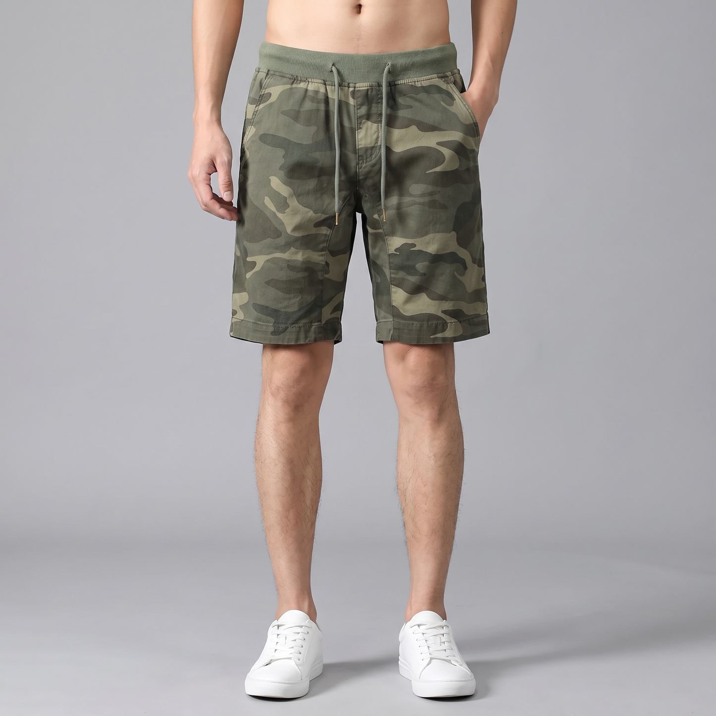 Ranger camo shorts - Khaki Camo - model