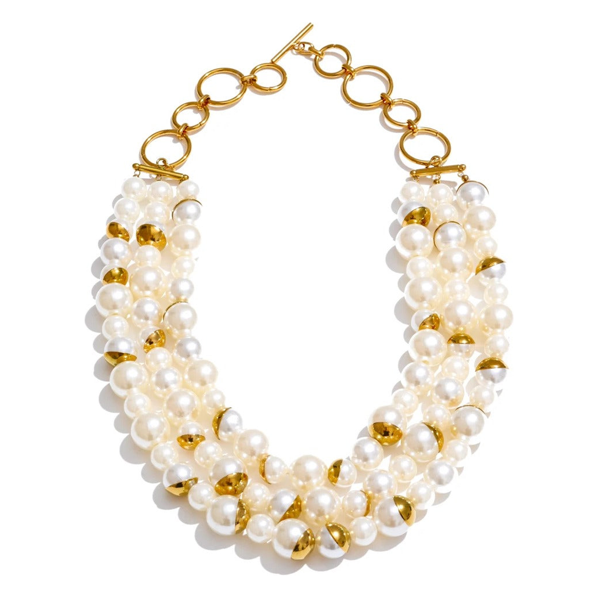 Positano beaded necklace in pearl white