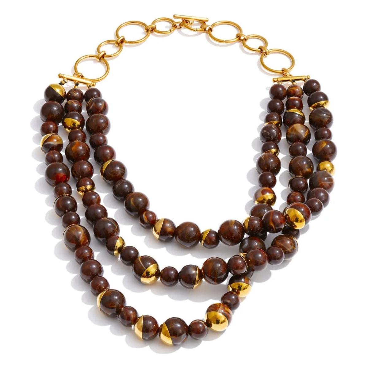 Positano beaded necklace in tortoise
