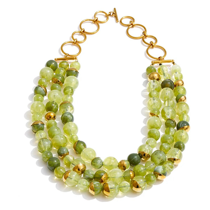 Positano beaded necklace in peridot
