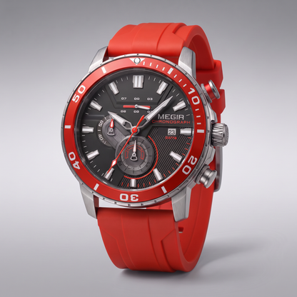 Regatta Ceramic Chronograph Watch Red Silver — studio
