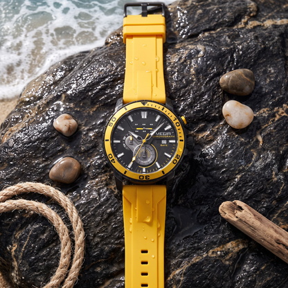 Regatta Ceramic Chronograph Watch Yellow Black — flatlay 2