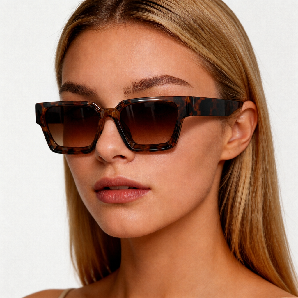 Reign Tortoise Brown — on female model
