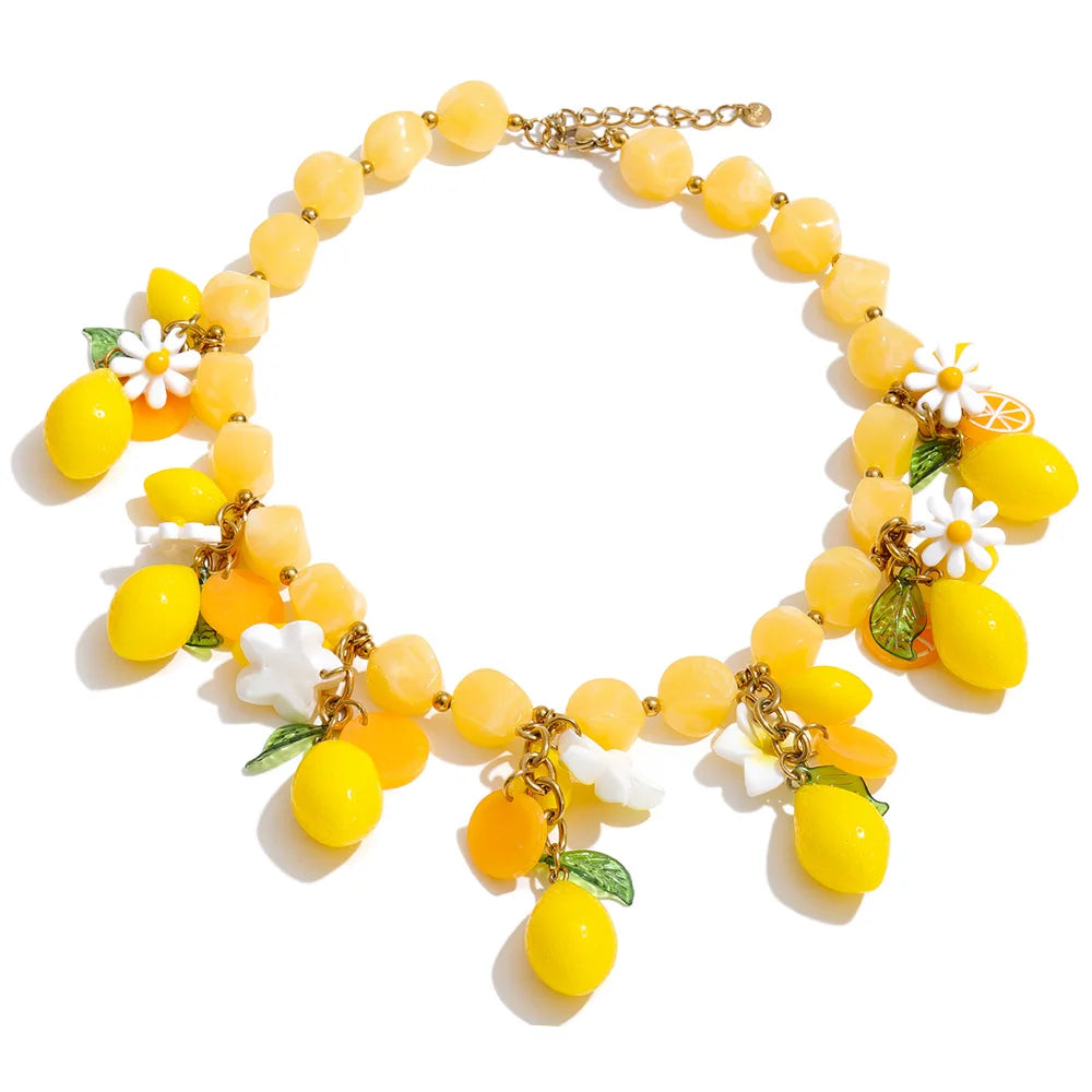 Renna Lemon Jewelry Set necklace detail